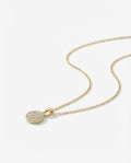 Dainty Gold Pavé Diamond Halo Pendant Necklace