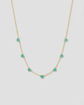 Dainty Gold Necklace with Turquoise Heart Charms