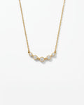 Elegant Curved Diamond Bar Necklace in 14k Gold Plated