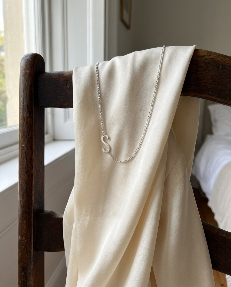 Silver Sideway Initial Chain Belt | Y2K Style Waist Jewelry