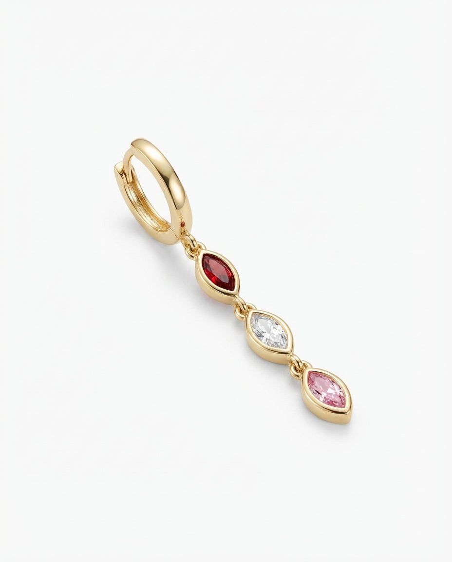 Gold Birthstone Dangle Gold Earring