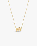 Personalized Initial Elephant Necklace in Gold - Dainty Charm Gift