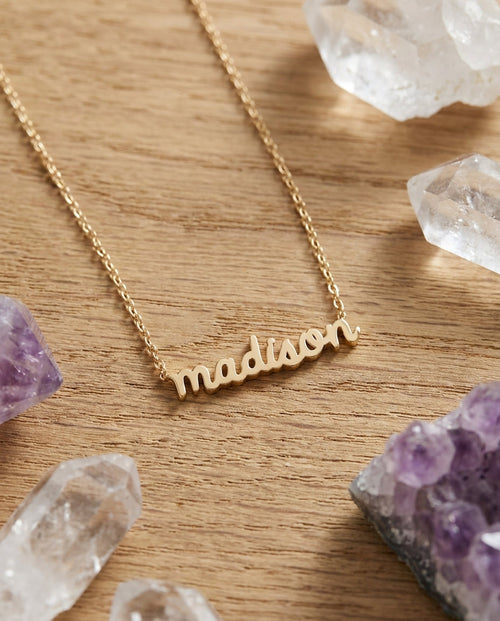Personalized Cursive Name Necklace - Custom Gold Jewelry Gift