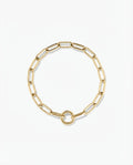 Gold Link Chain Bracelet with Circle Clasp