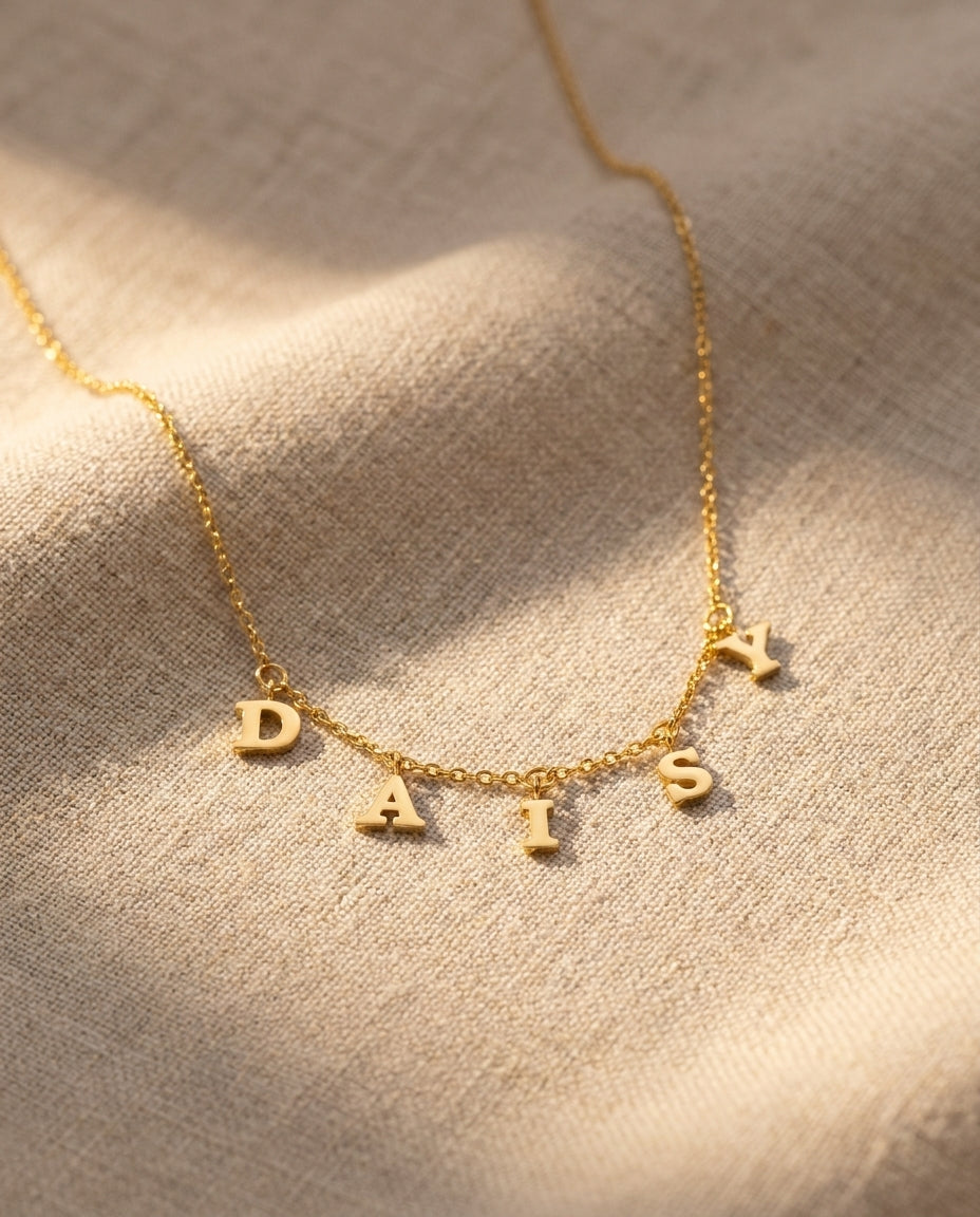 Personalized Gold Dainty Name Necklace - Custom Letter Jewelry