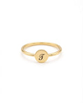 Personalized Gold Initial Signet Ring - Minimalist Elegance