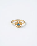 Artisan Gold Pansy Ring with Birthstone Ring