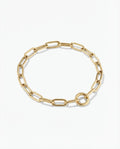 Chic Gold Link Chain Bracelet with Circle Clasp