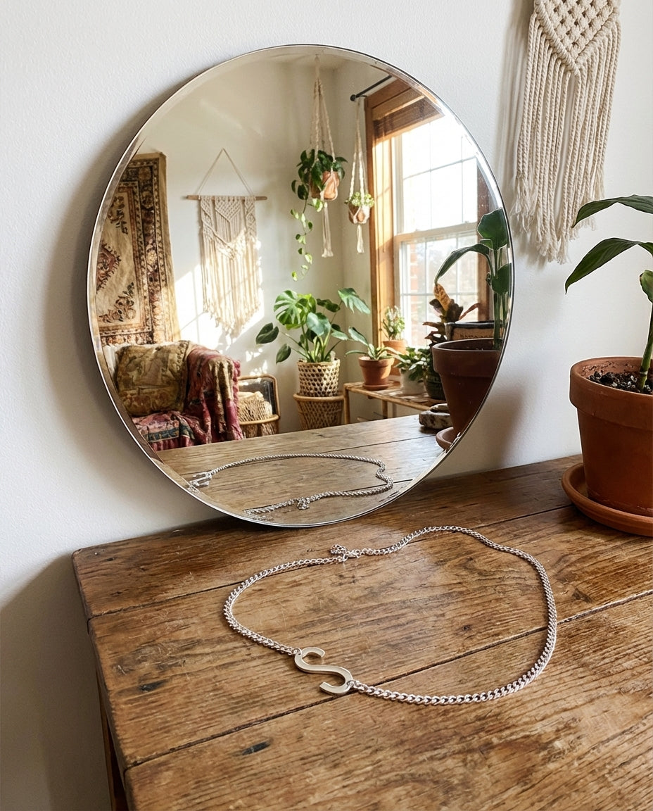 Silver Sideway Initial Chain Belt | Y2K Style Waist Jewelry