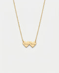 Personalized Two Heart Name Necklace in Gold