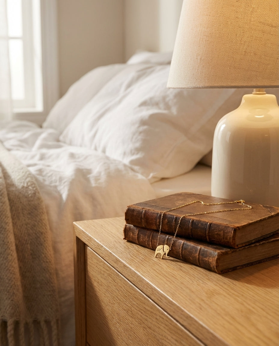 Personalized Gold Elephant Initial Necklace | Dainty Good Luck Charm