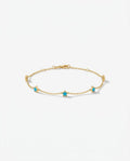 Dainty Gold Bracelet with Turquoise Stars