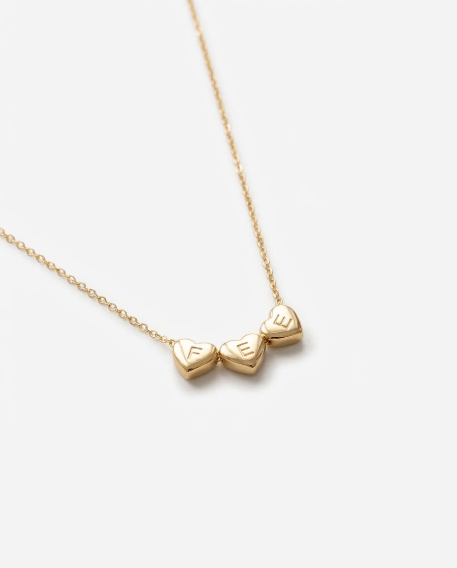 Personalized Initial Heart Necklace - Dainty Gold Jewelry