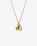 Gold Poppy Flower Necklace with Birthstone