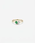Birthstone Heart Toi et Moi Gold Ring - Birthstone Jewelry