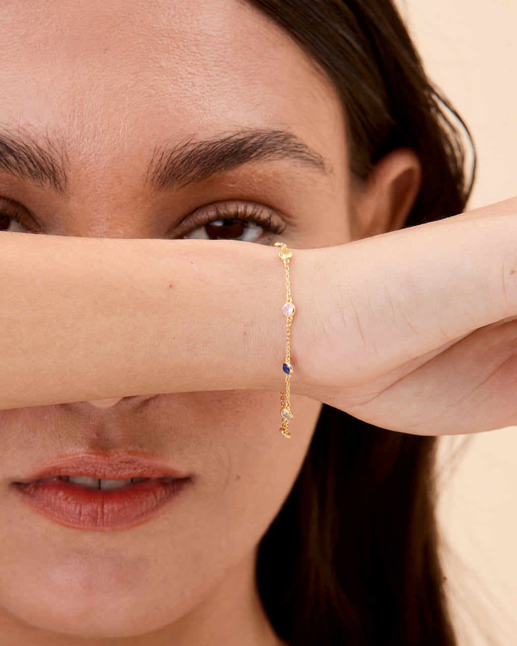 Personalized Family Birthstone Bracelet - 18k Gold Vermeil