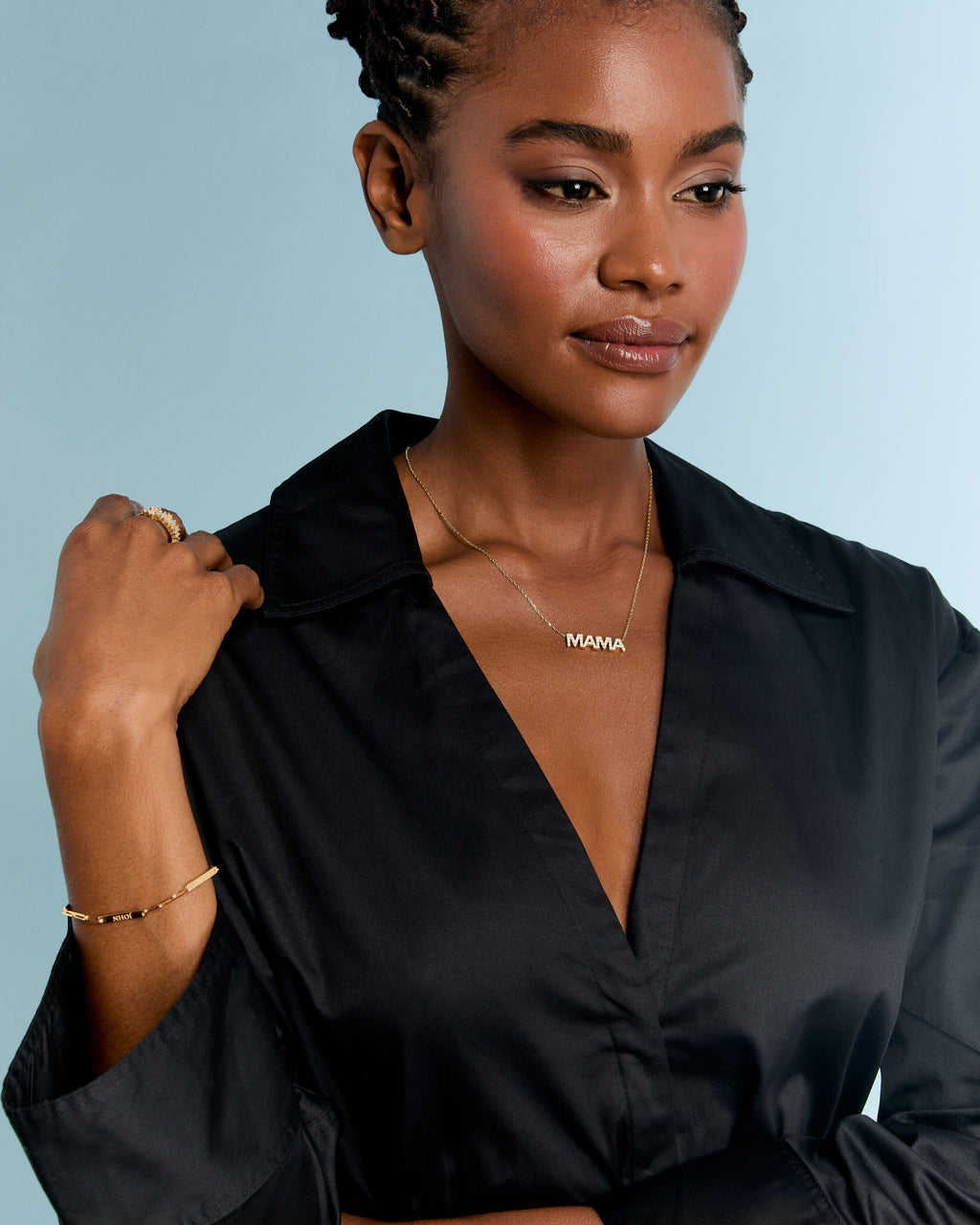 Silver Engraved Dainty Name Bar Bracelet - 925k Sterling Silver