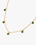 Birthstone Elegant Spaced Emerald Necklace