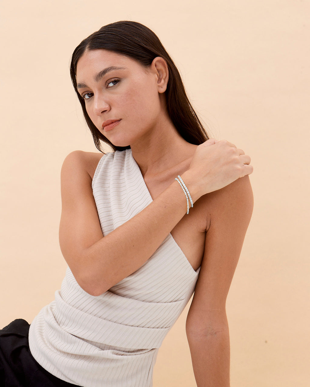 Round & Baguette CZ Tennis Bracelet Set - 925k Sterling Silver