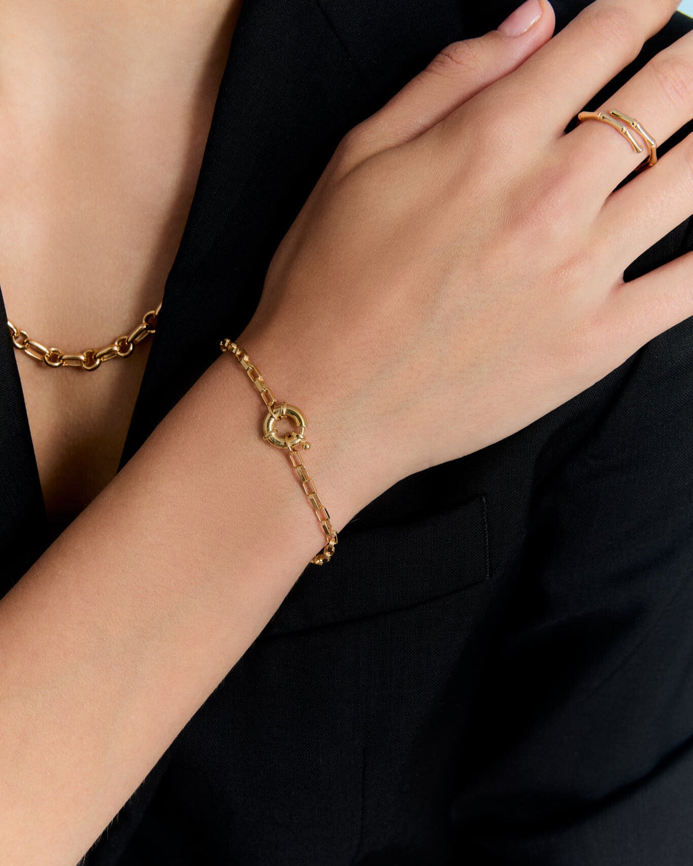 Paperclip Charm Bracelet Bracelet - 18k Gold Vermeil