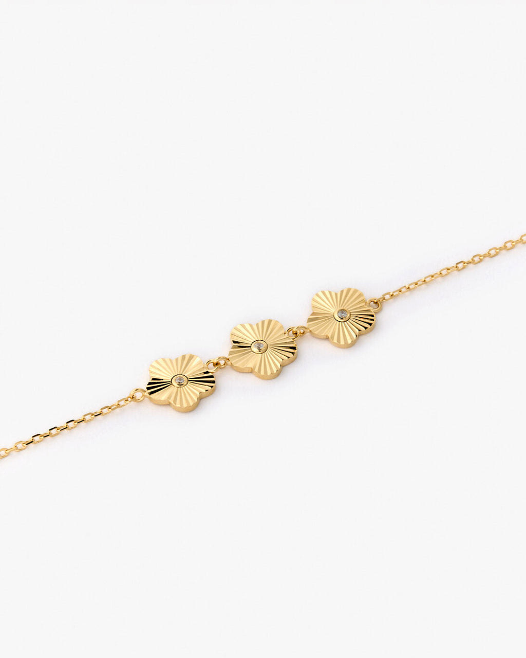 Cubic Zirconia Dainty Flower Bracelet - Flower Jewelry