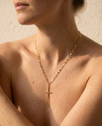 Elegant Gold Cross Necklace | Dainty Minimalist Faith Jewelry