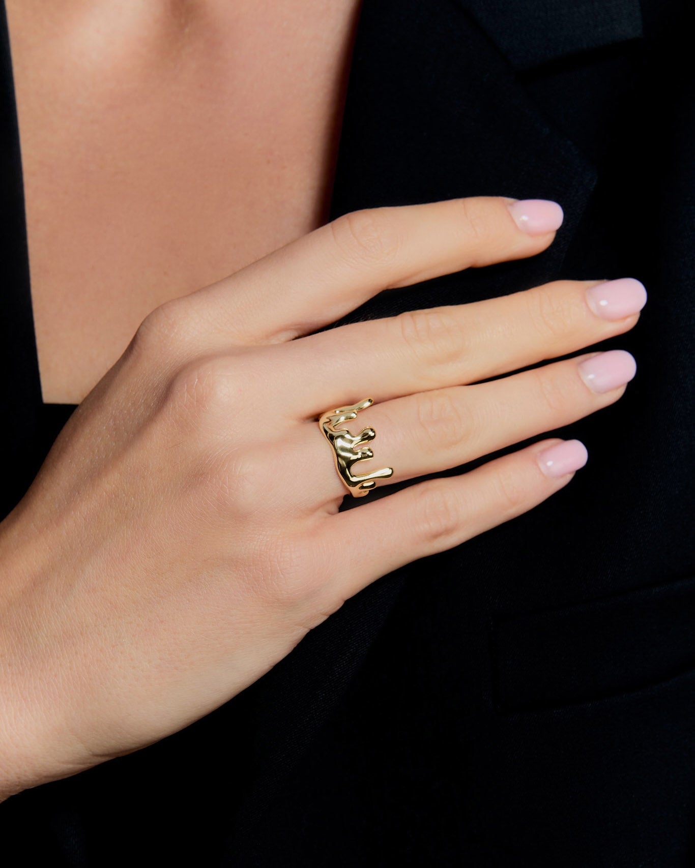 Abstract Gold Statement Ring - Rose Gold Vermeil