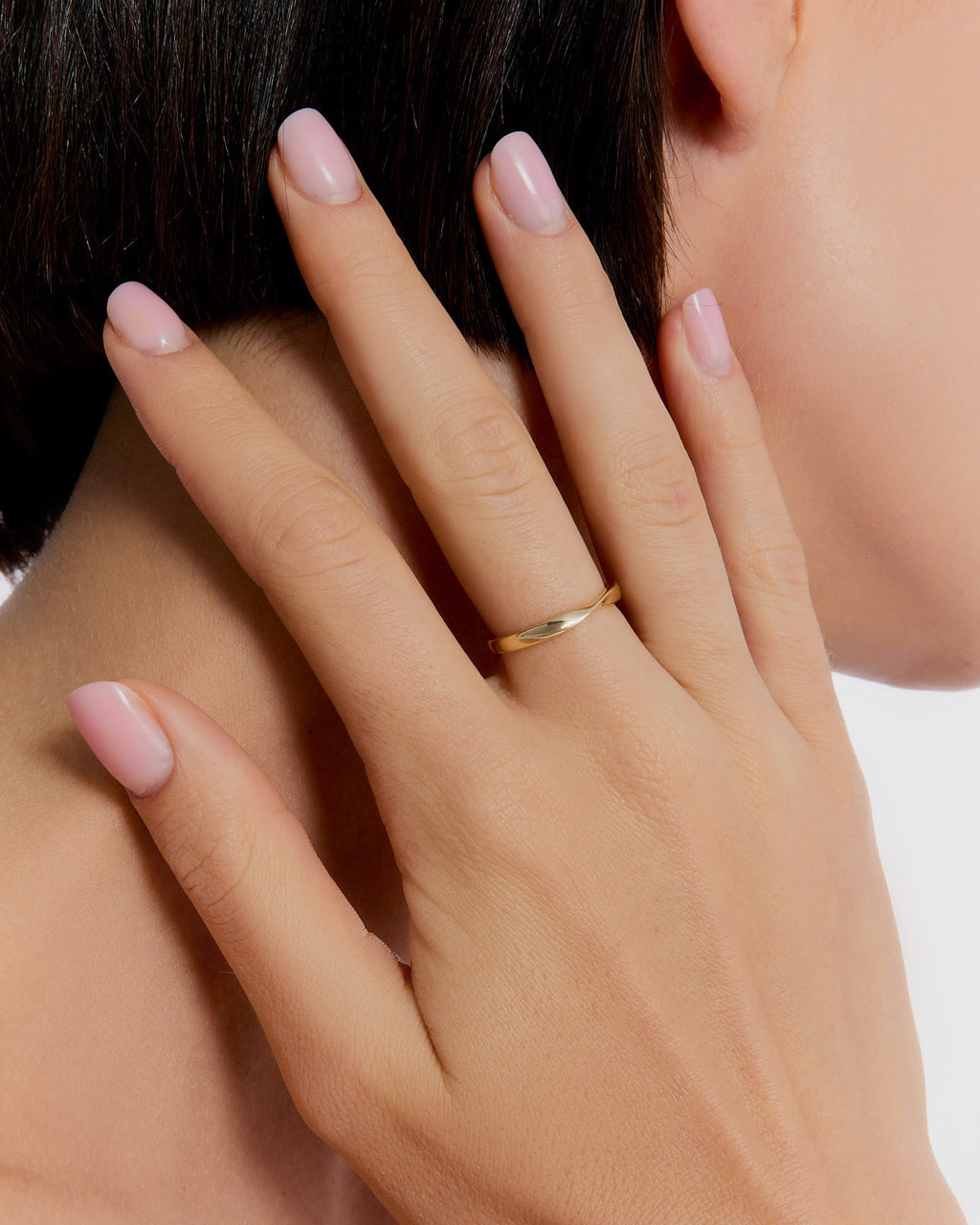 Twist Band Ring, Simple Minimalist Design - 18k Gold Vermeil