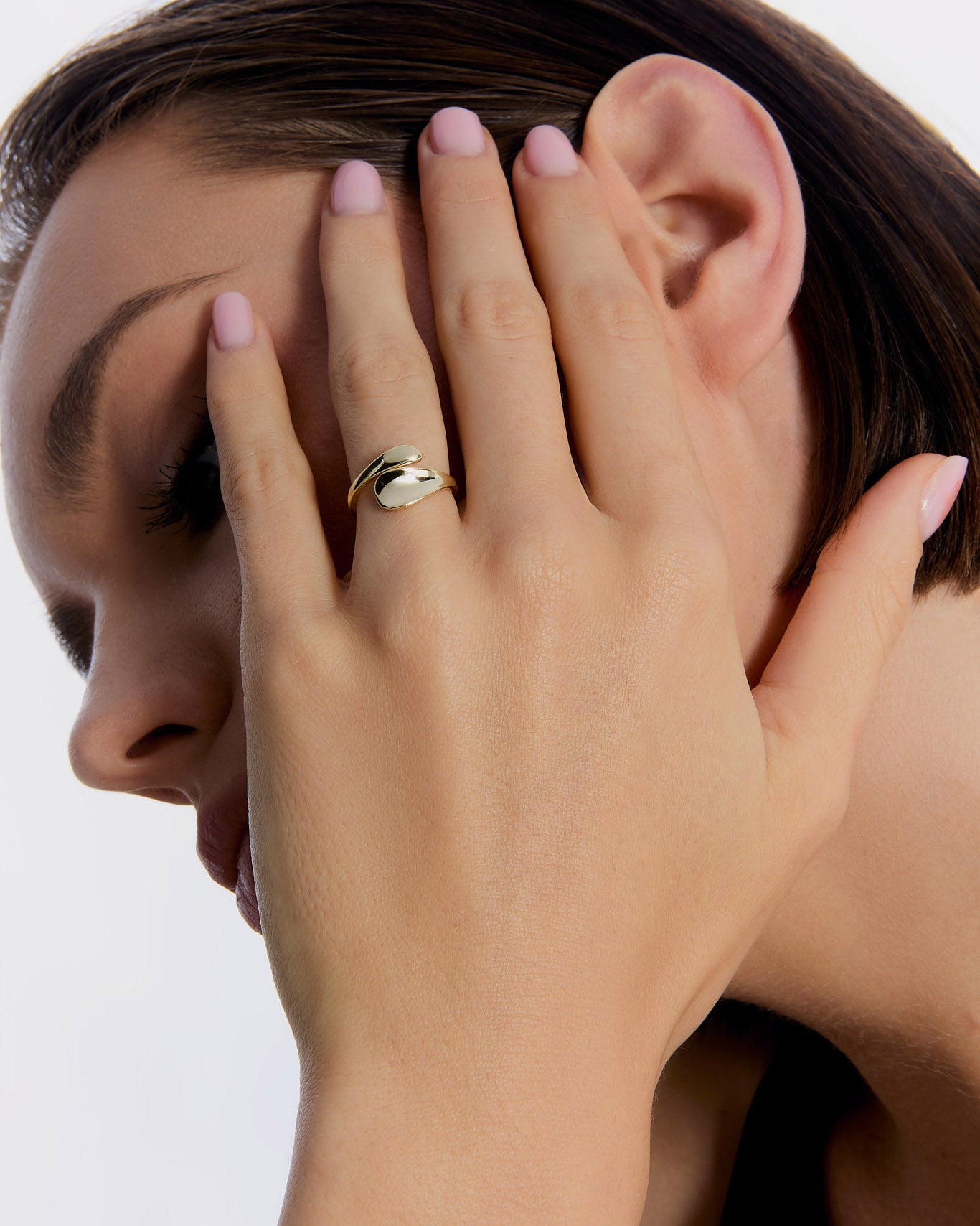 Organic Wrap Ring - Minimalist Modern Design - Rose Gold Vermeil