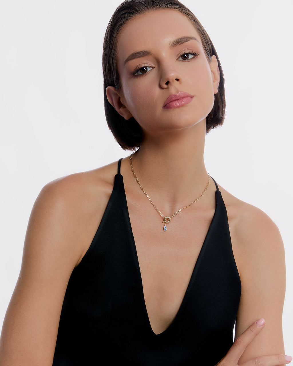 Elegant Birthstone Link Chain Necklace with Dainty Charm - 18k Gold Vermeil