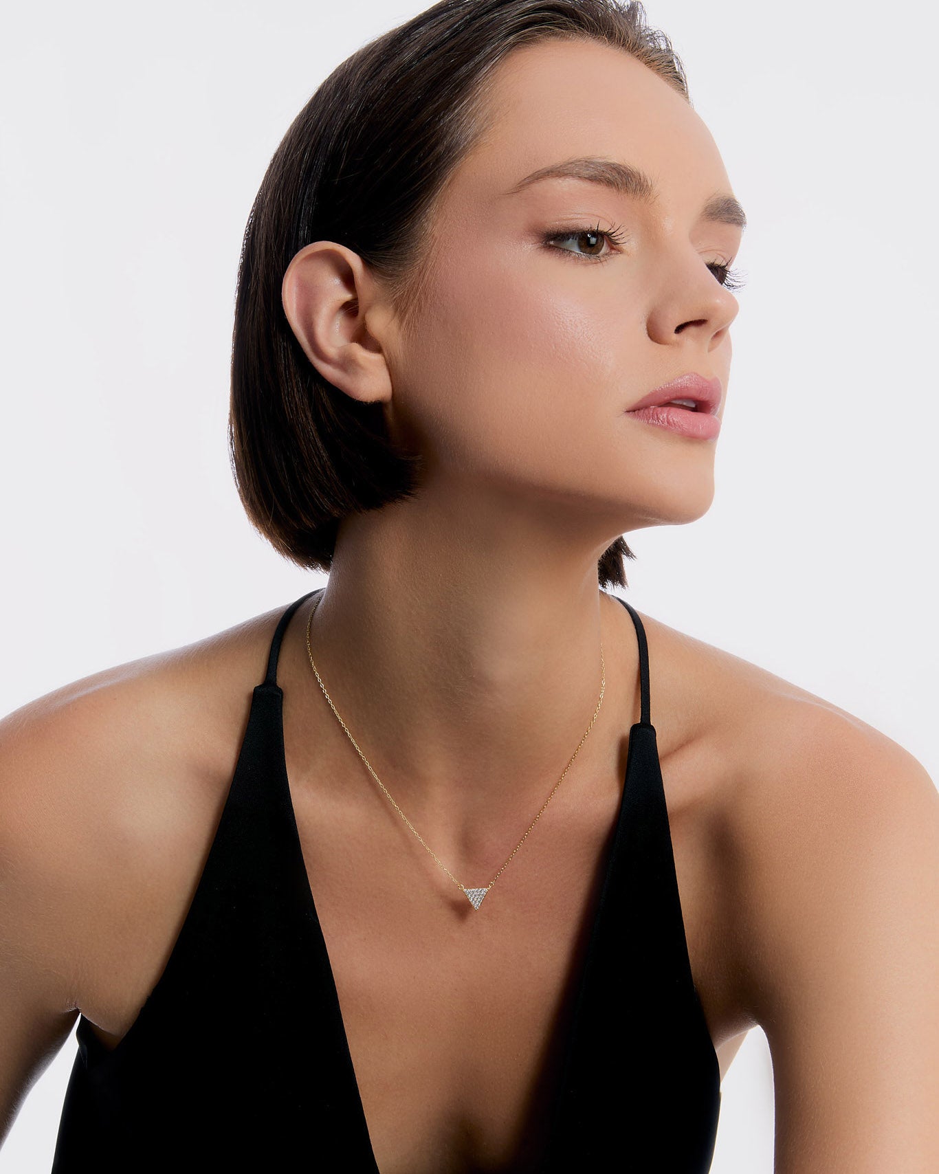 Silver Minimalist Charm Triangle Pendant Necklace - Charm Jewelry