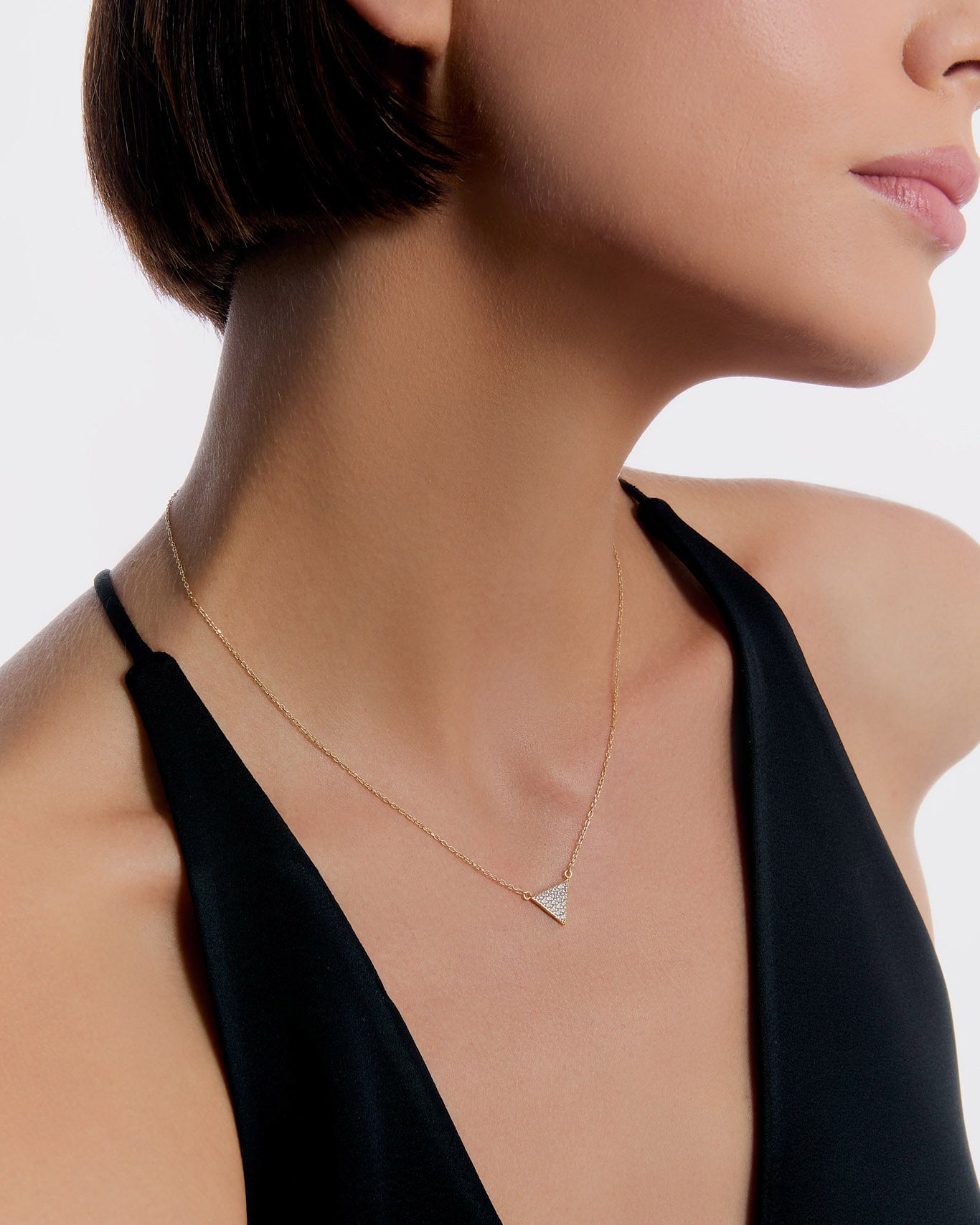 Silver Minimalist Charm Triangle Pendant Necklace - Charm Jewelry