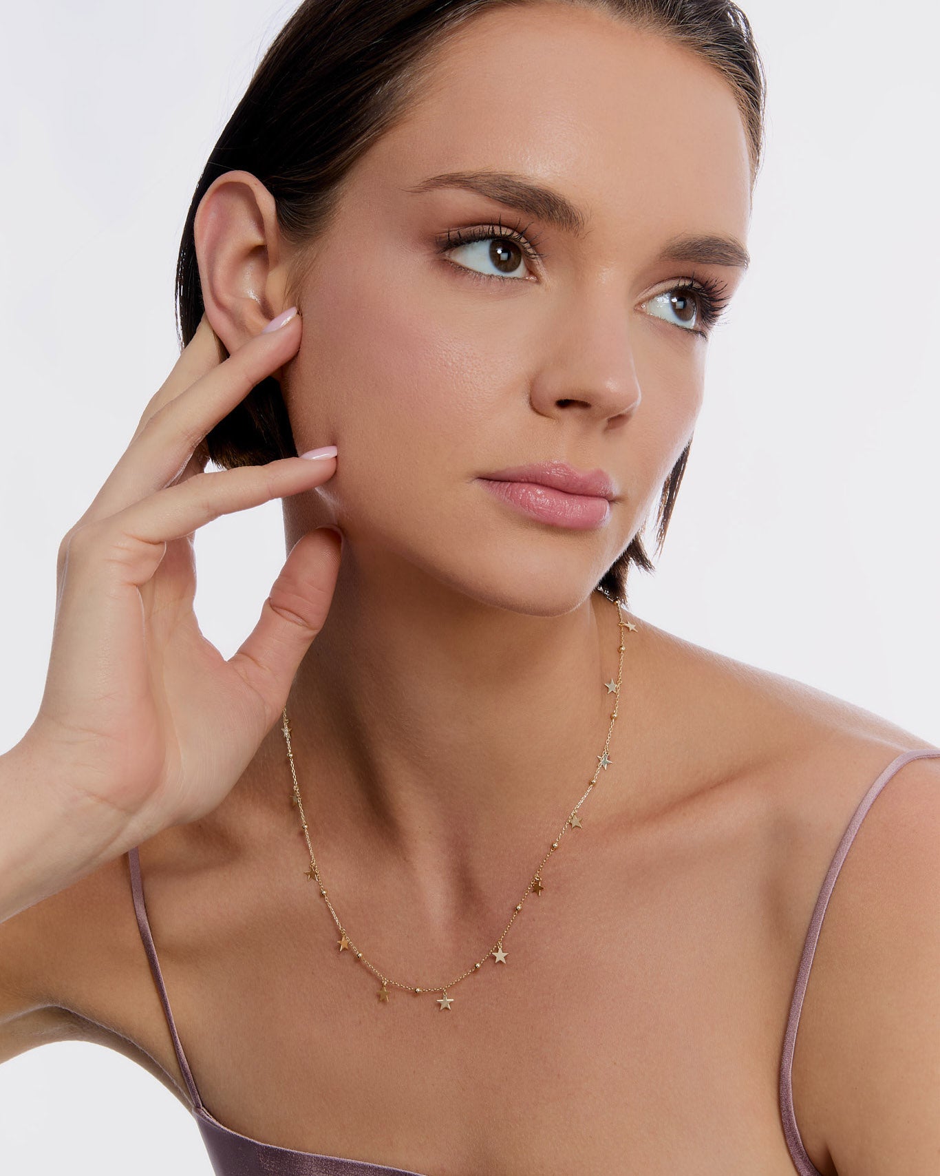 Celestial Elegance Starlight Charm Necklace - 18k Rose Gold Vermeil