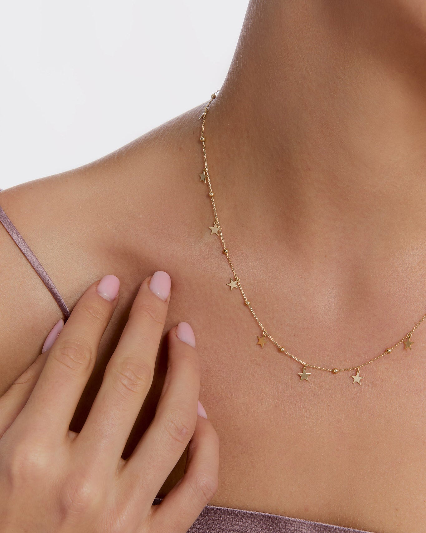 Celestial Elegance Starlight Charm Necklace - 18k Rose Gold Vermeil