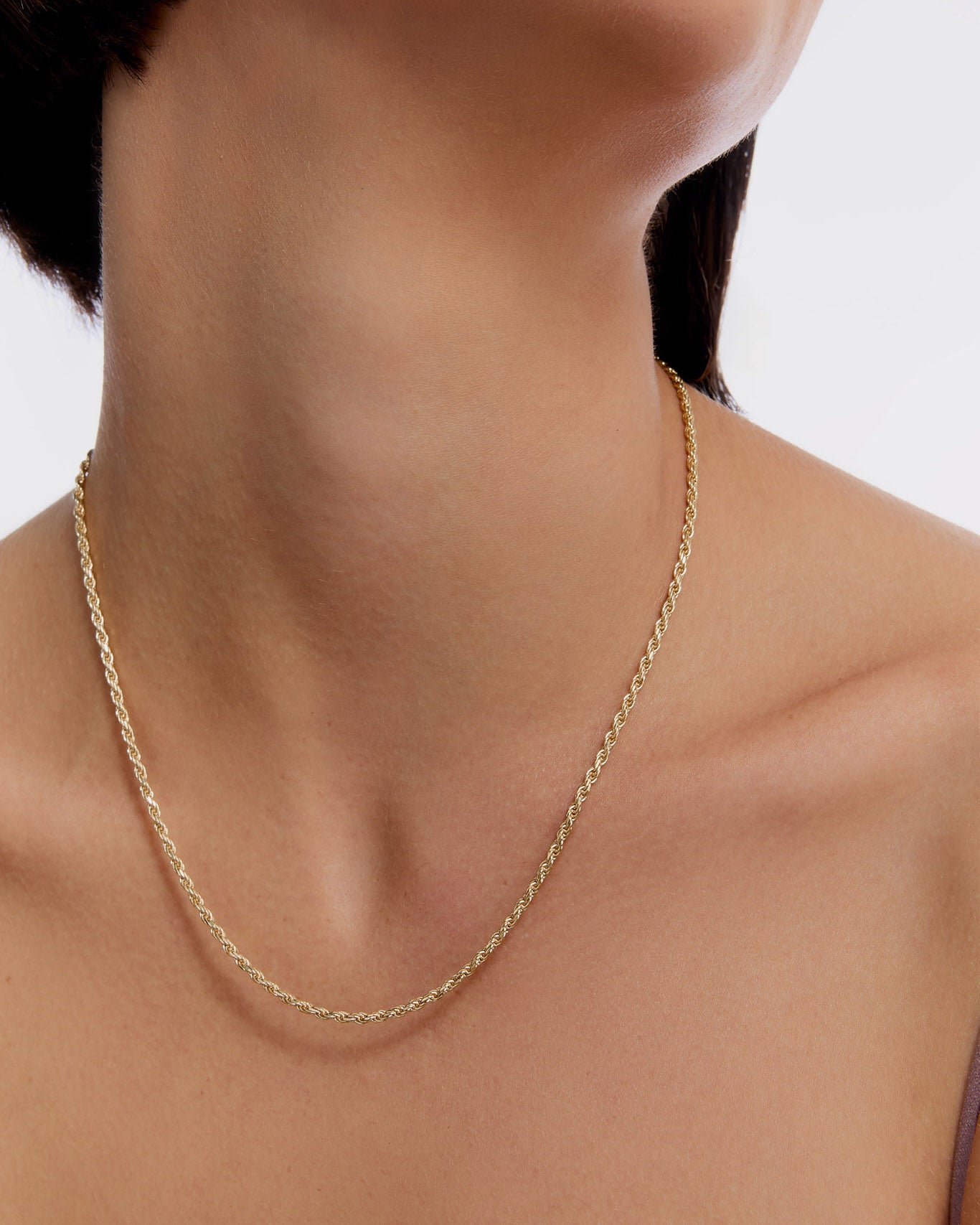 Twisted Elegance Rope Chain Necklace - Rose Gold Vermeil