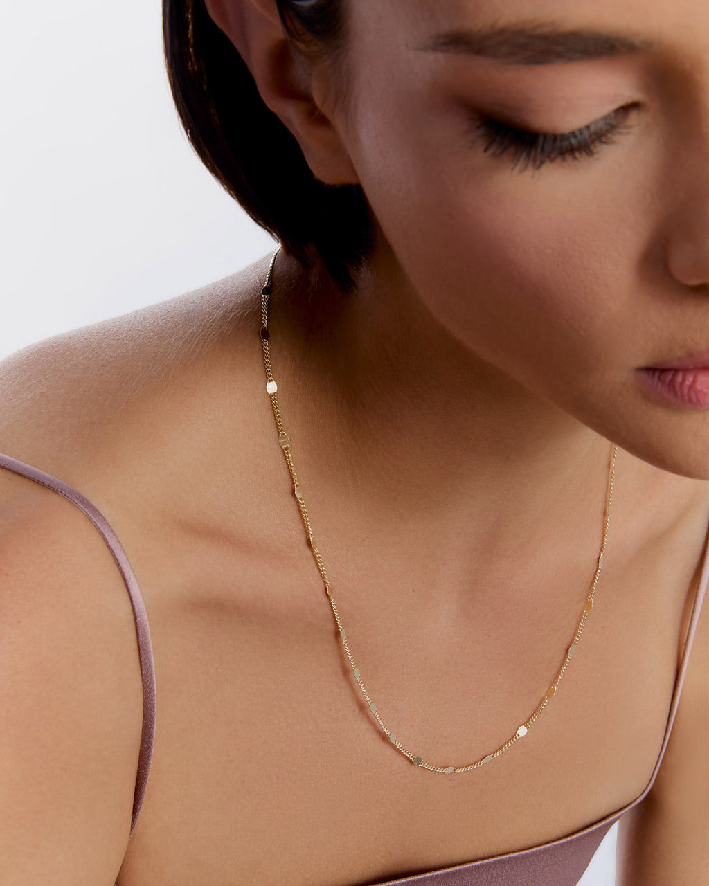 Modern Geometric Curb Chain Necklace - 18k Gold Vermeil