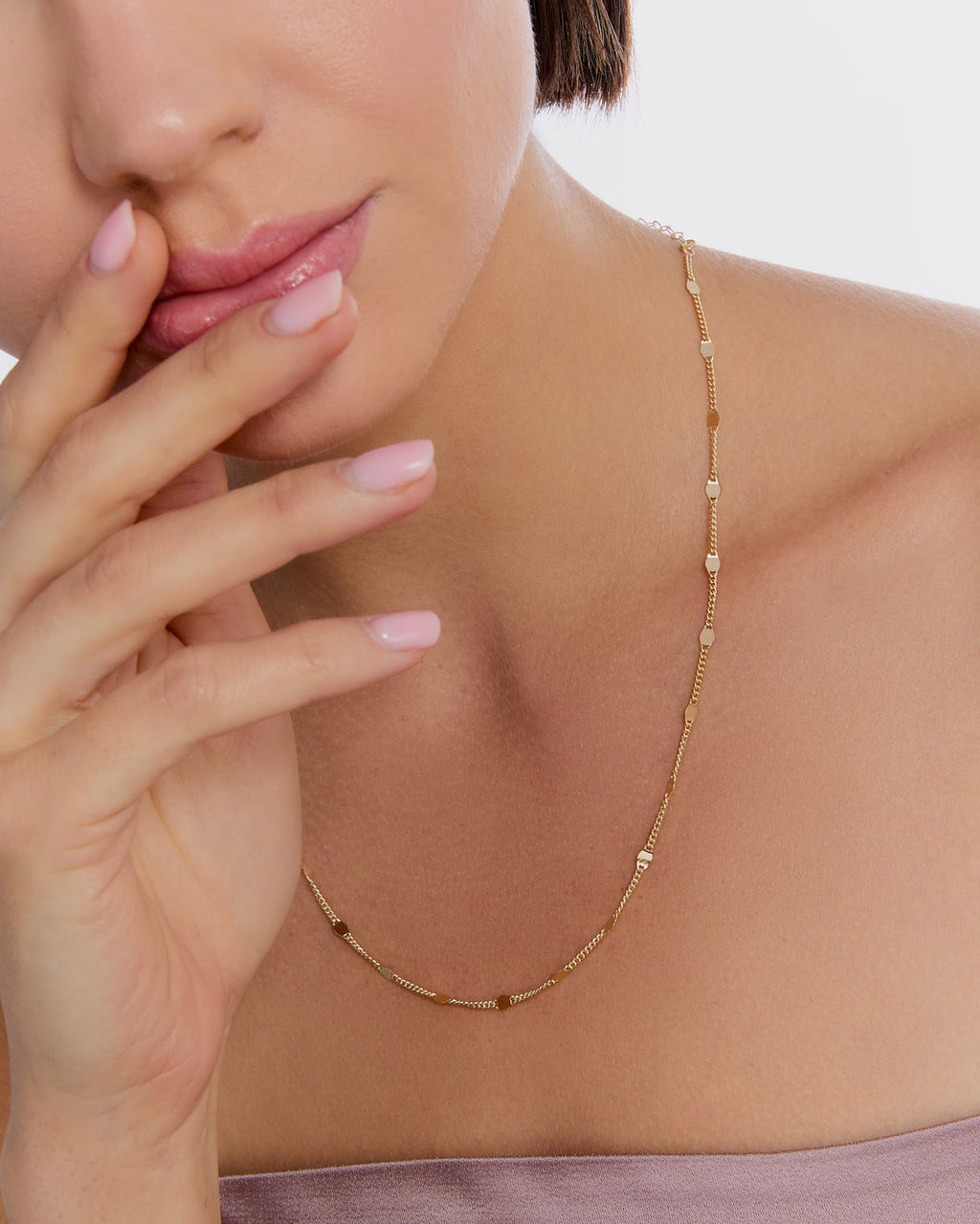 Modern Geometric Curb Chain Necklace - 18k Gold Vermeil
