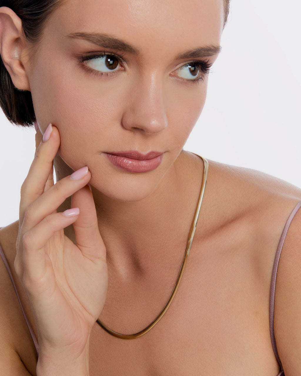 Elegant Herringbone Chain Necklace - 18k Gold Vermeil