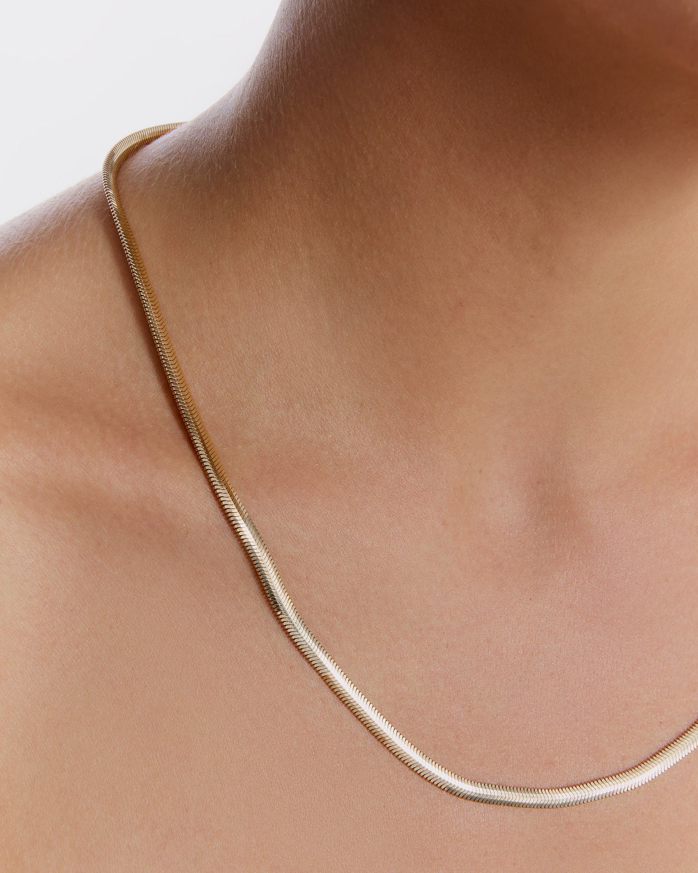 Elegant Herringbone Chain Necklace - 18k Gold Vermeil