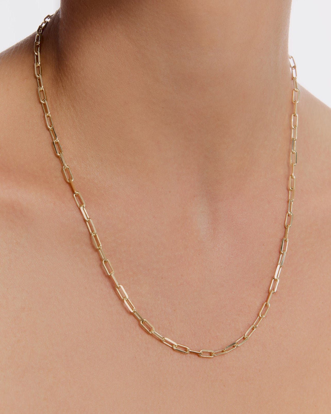 Silver Middle Size Link Chain Necklace - 18k Gold Vermeil