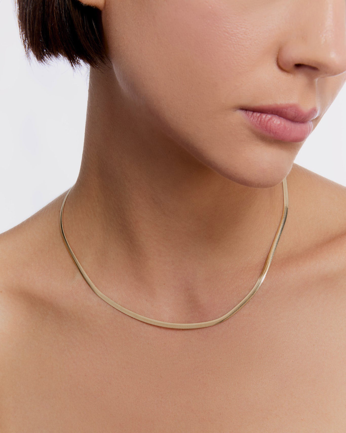 Elegant Herringbone Chain Necklace - 18k Gold Vermeil