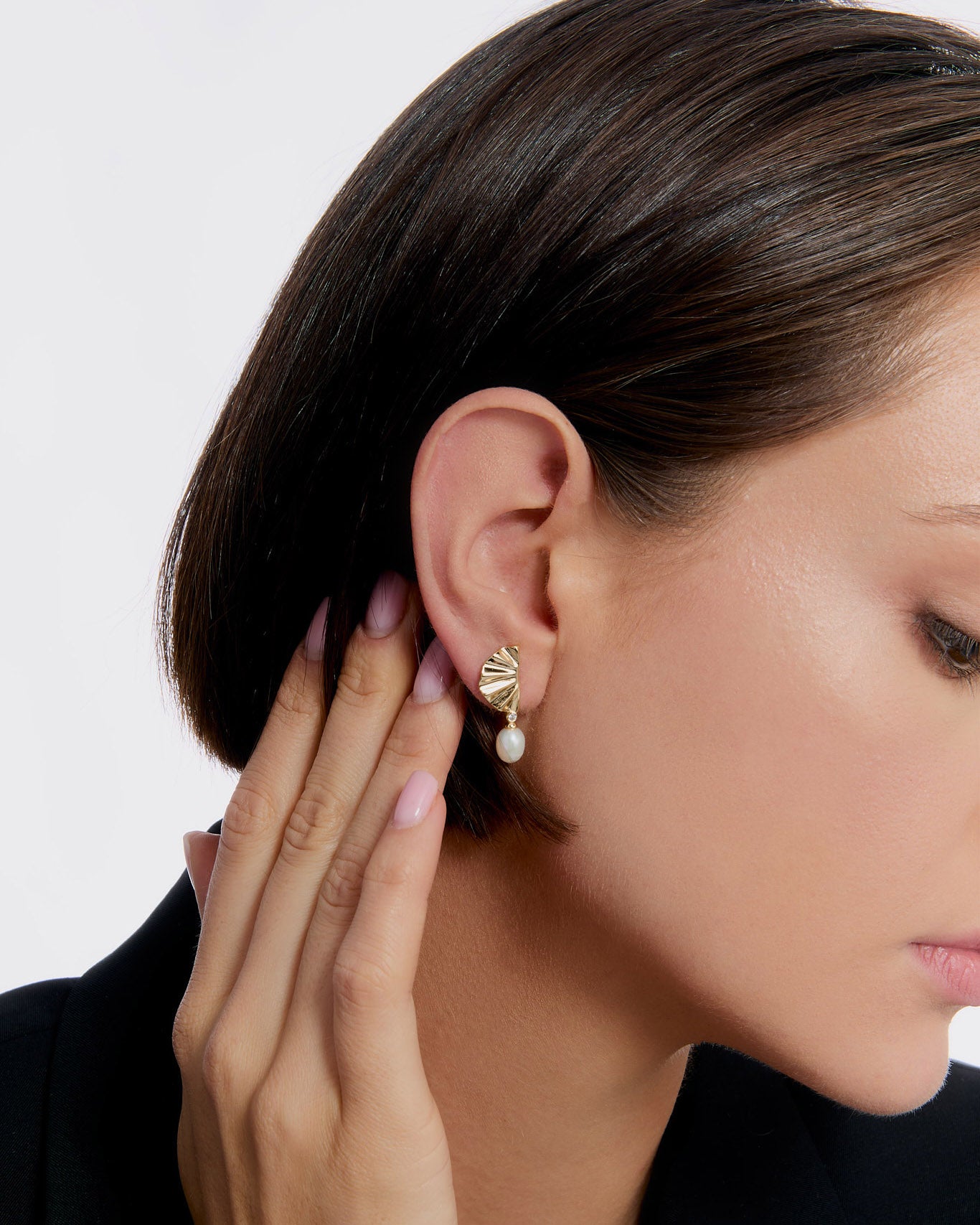 Pearl Detail Drop Earring - Rose Gold Vermeil