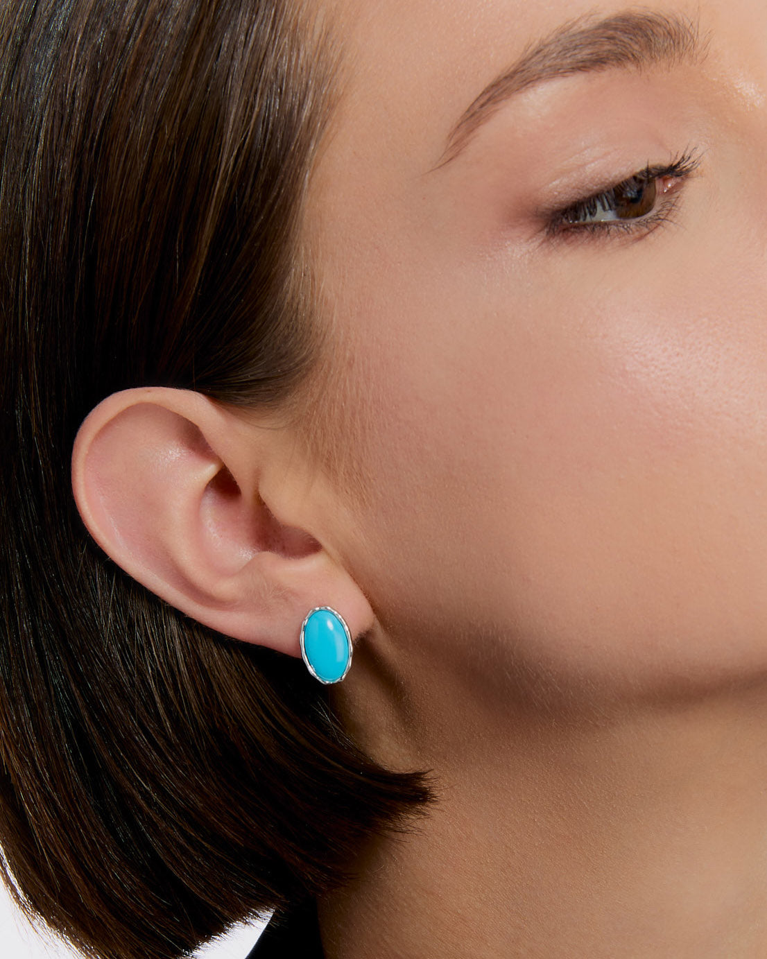 Turquoise Oval Clip-On Earrings - Rose Gold Vermeil