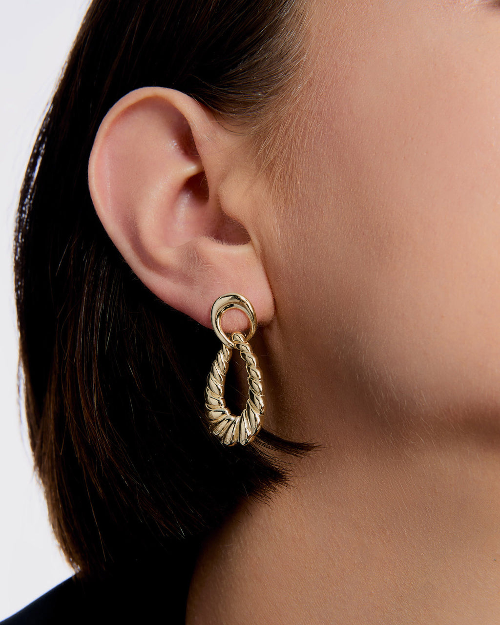 Twist of Elegance Drop Earrings - 925k Sterling Silver