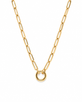 Eternity Circle Gold Paperclip Chain Necklace