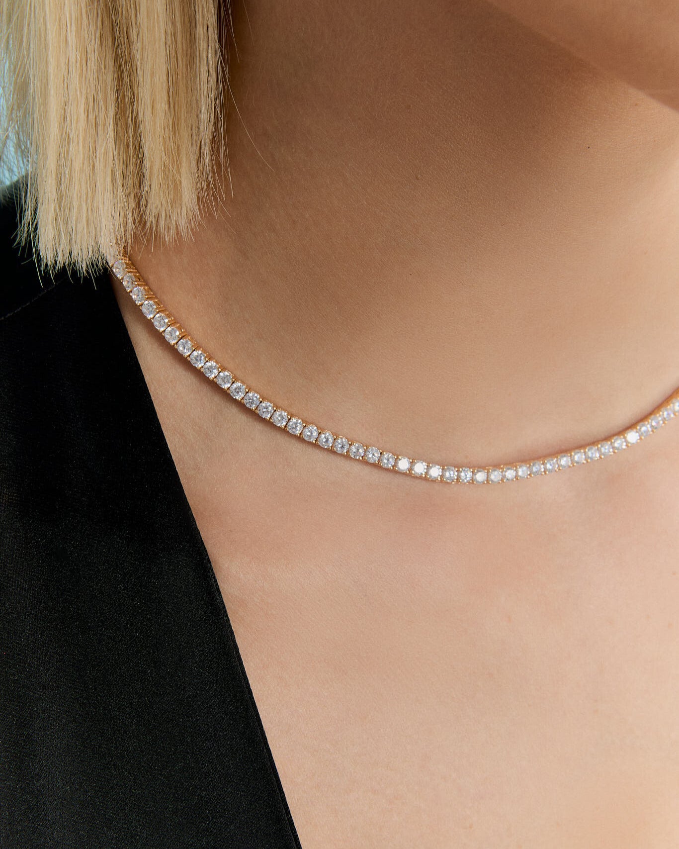 3mm Tennis Necklace, Classic Sparkle - 18k Gold Vermeil