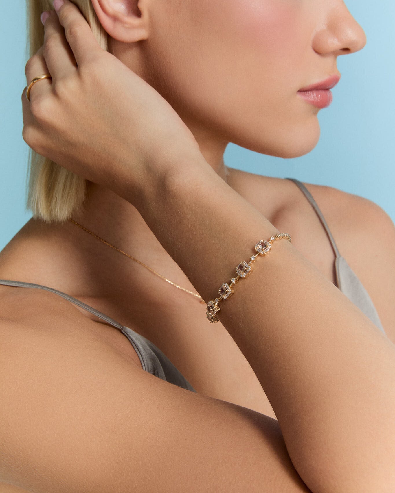 Silver Peridot Stone Tennis Bracelet - 18k Gold Vermeil