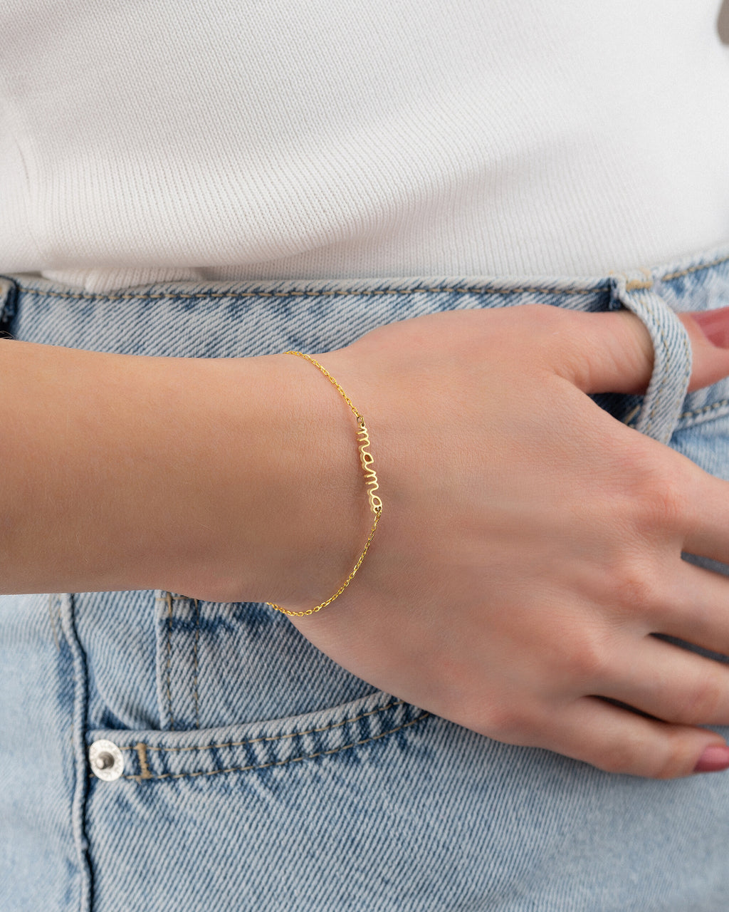 Personalized Name Bracelet, Custom Gold Name Jewelry - 925k Sterling Silver