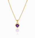 Gold Amethyst Heart Pendant Necklace | Dainty Gemstone Jewelry