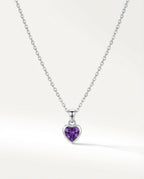 Gold Amethyst Heart Pendant Necklace | Dainty Gemstone Jewelry